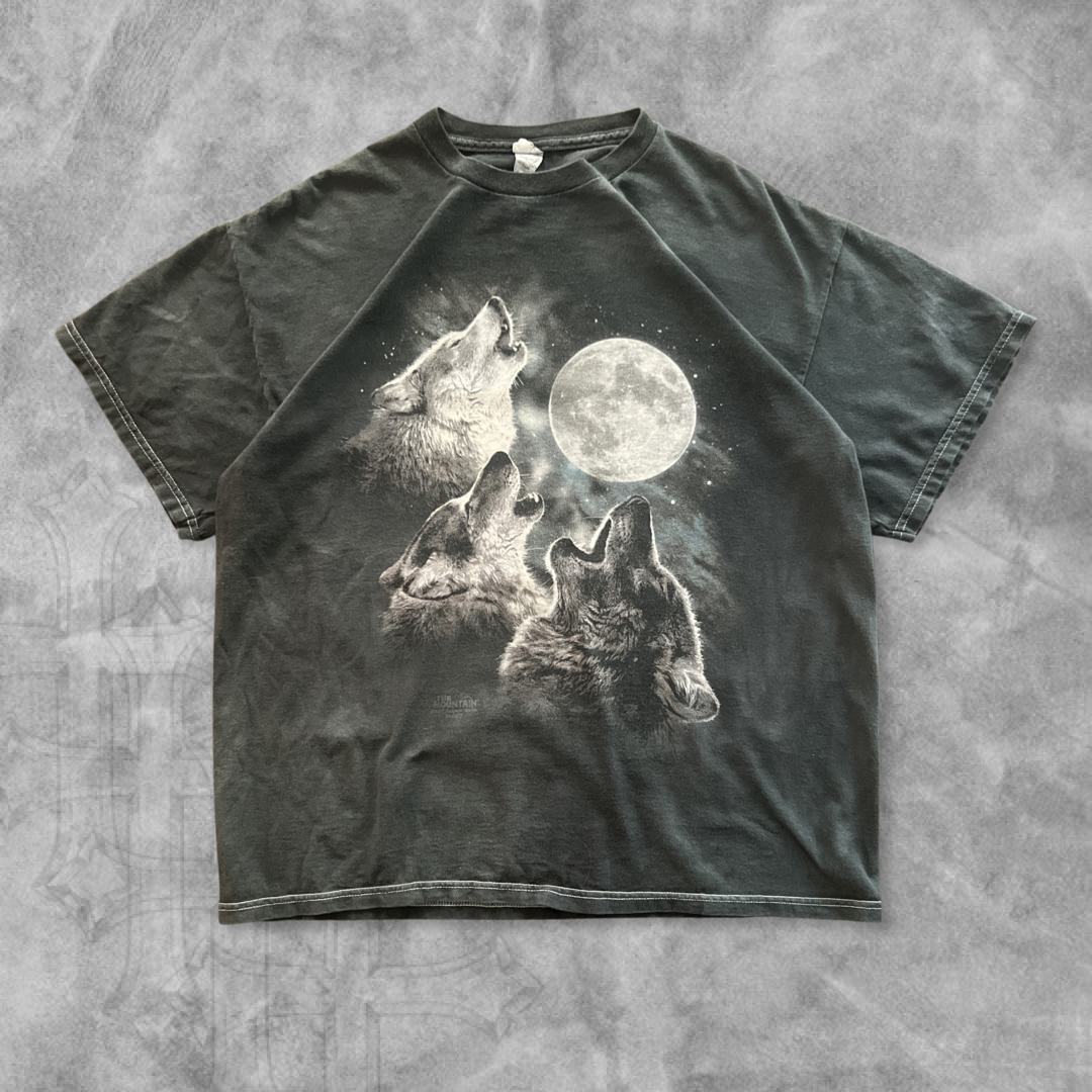 Faded Forrest Green Wolf Moonlight Shirt 2007 (M)