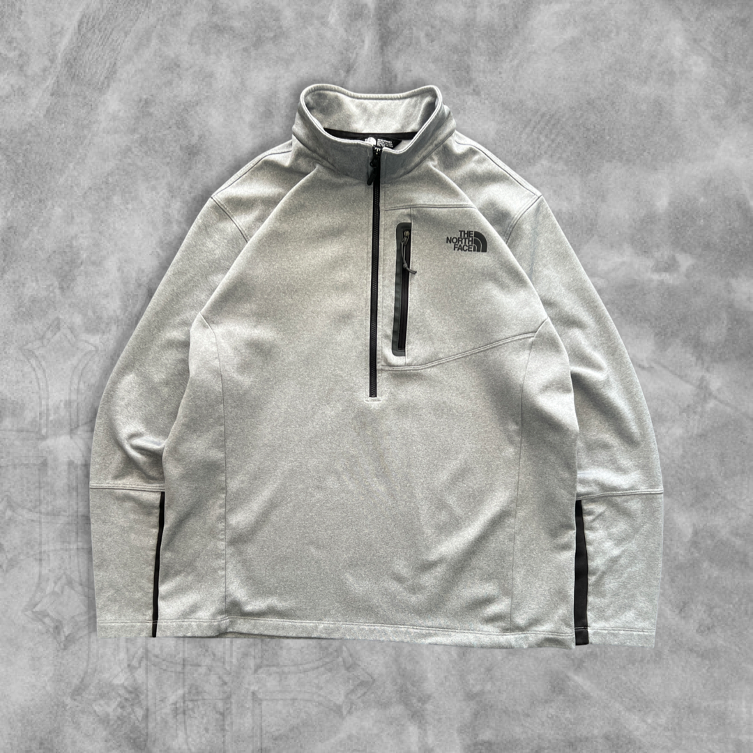 Grey North Face Quarter Zip Pullover 2000s (L)