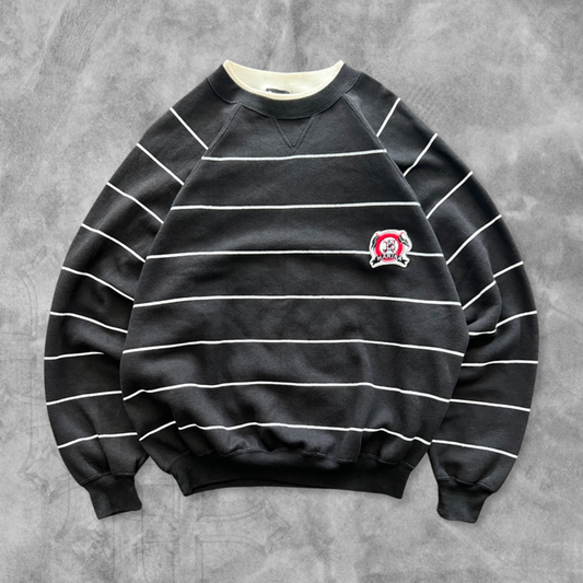 Black Striped Marina Sweatshirt 1990s (M)