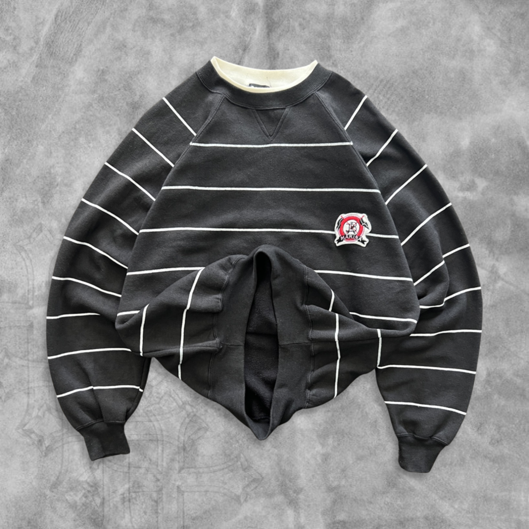 Black Striped Marina Sweatshirt 1990s (M)