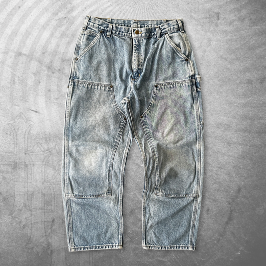 Faded Carhartt Double Knee Jeans 1990s (34x30)