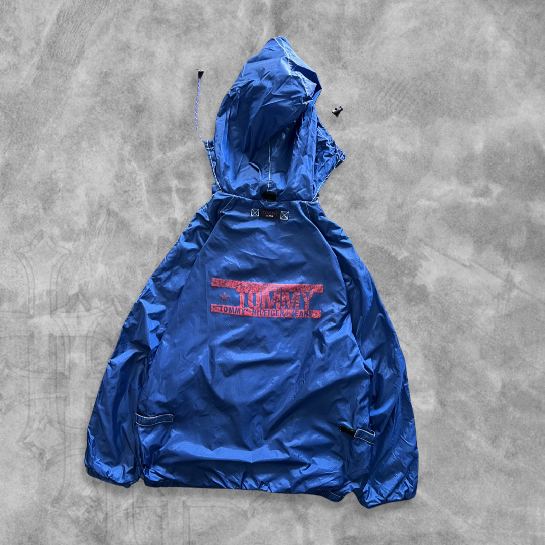 Cobalt Blue Tommy Hilfiger Windbreaker Hooded Jacket 1990s