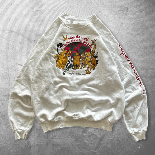 White World Conservation Animal Sweatshirt 1990s (L)