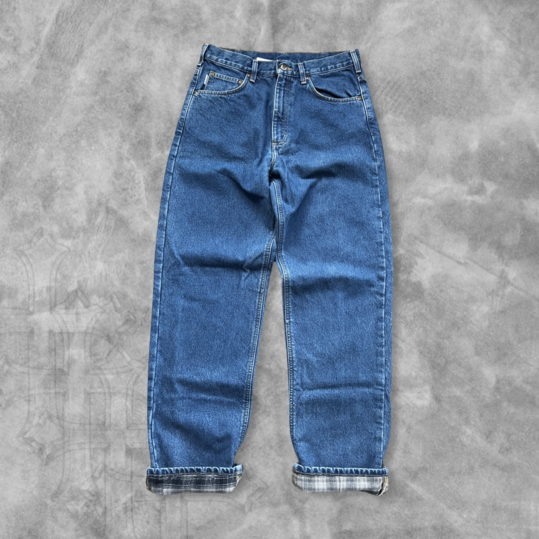 Denim Carhartt Flannel Lined Jeans 1990s (32x33)