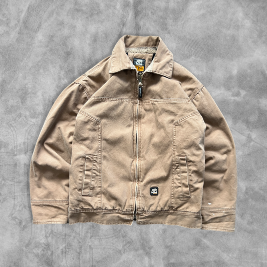 Light Brown Berne Sherpa Lined Work Jacket (L)