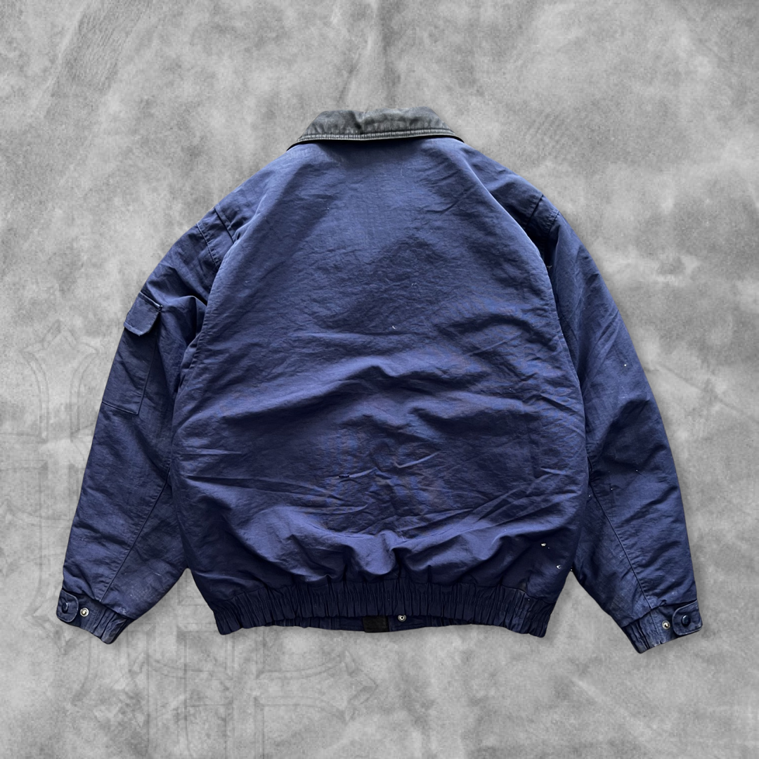 Navy Blue Distressed Carhartt Puffer Coat 1990s (L)