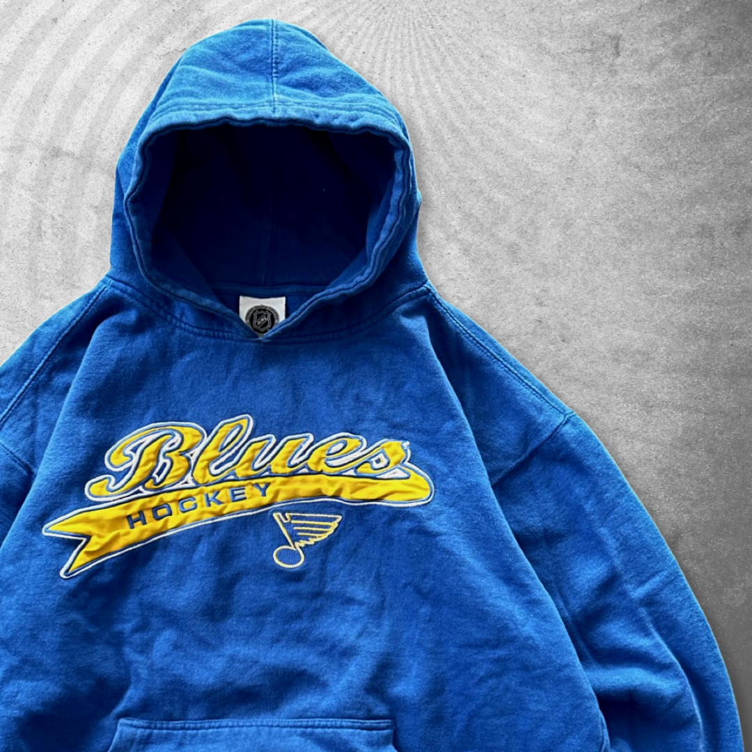 Ocean Blue Blues Hockey Hoodie 1990s (M)