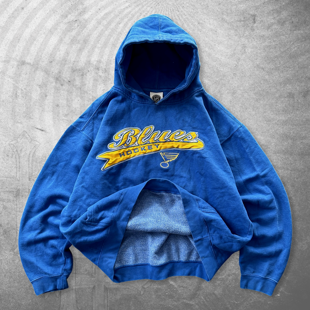 Ocean Blue Blues Hockey Hoodie 1990s (M)