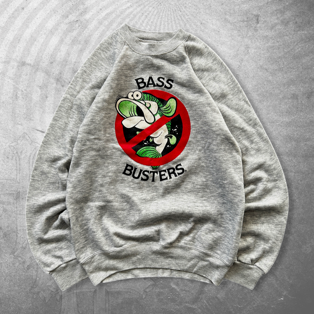 Grey Bass Busters Sweatshirt 1990s (M)