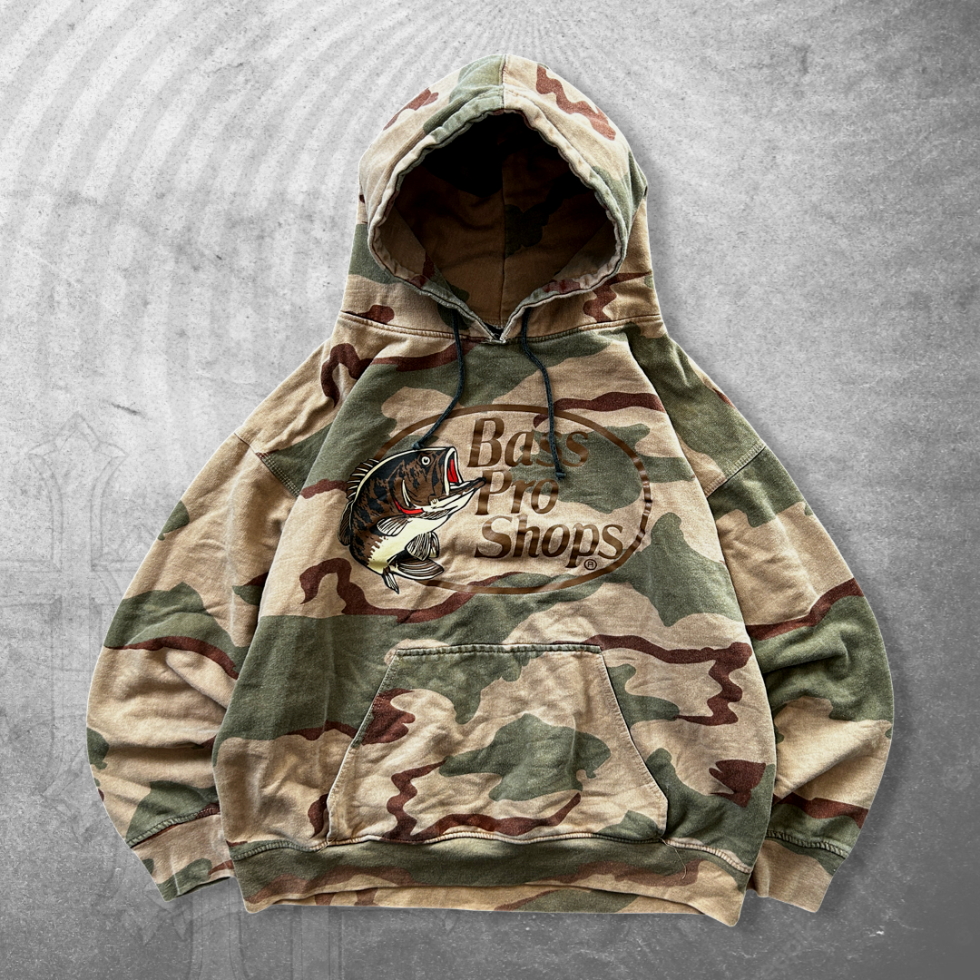 Camo Bass Pro Hoodie 1990s (L)