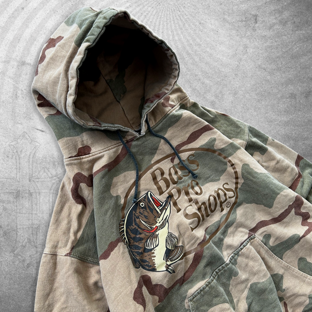 Camo Bass Pro Hoodie 1990s (L)