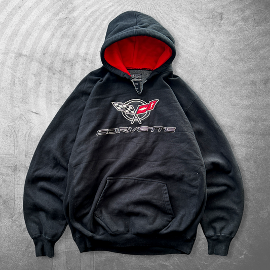 Black Corvette Hoodie 1990s      (L/XL)