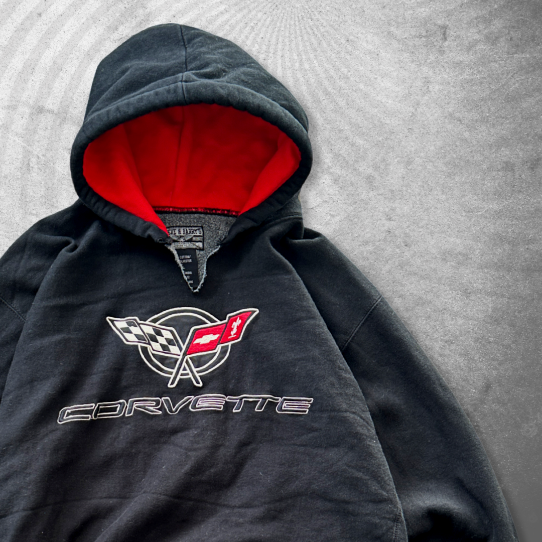 Black Corvette Hoodie 1990s      (L/XL)