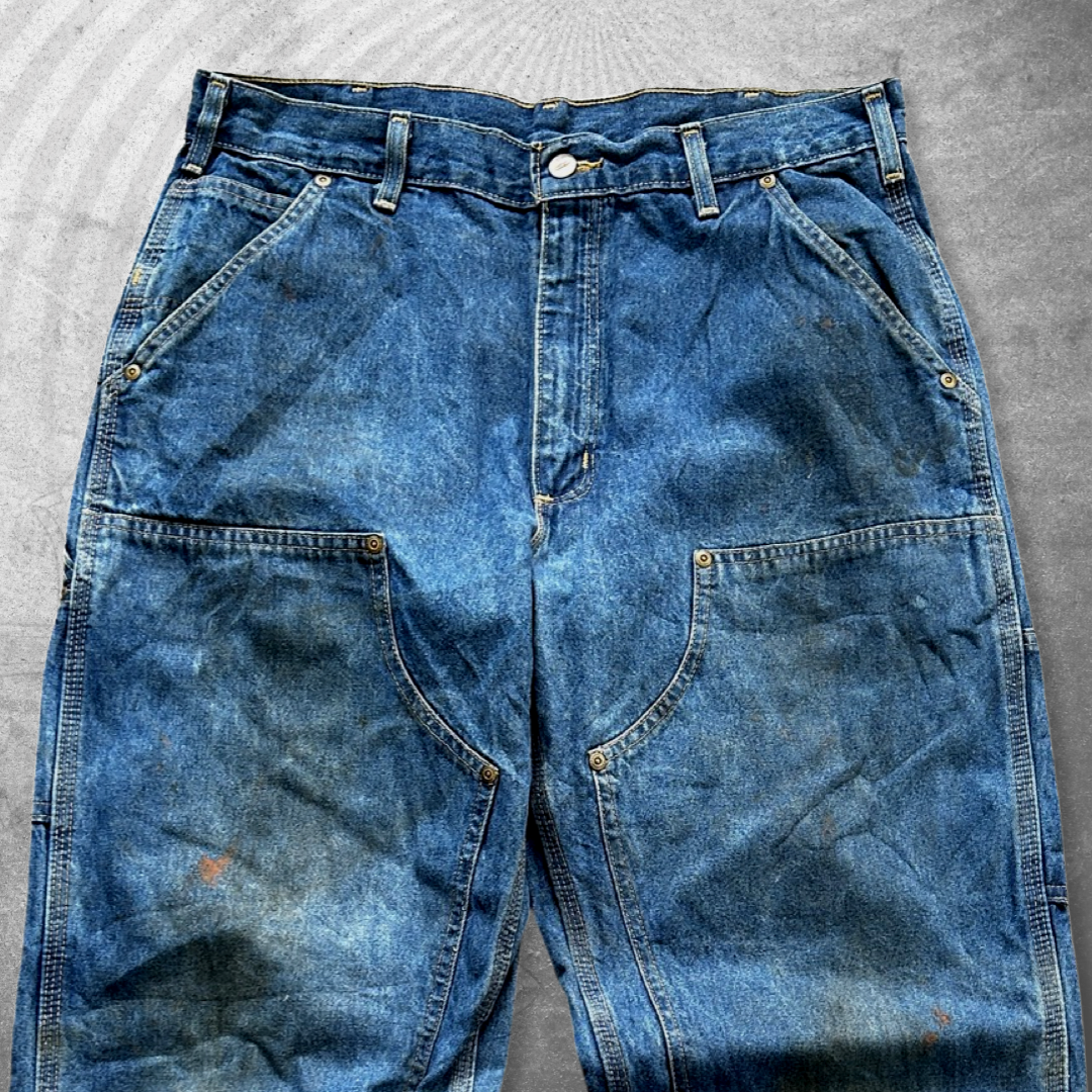 Distressed Carhartt Double Knee Jeans 1990s (33x33)