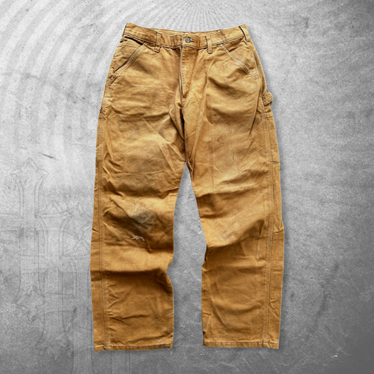 Distressed Caramel Brown Carhartt Carpenter Pants 1990s (33x30)