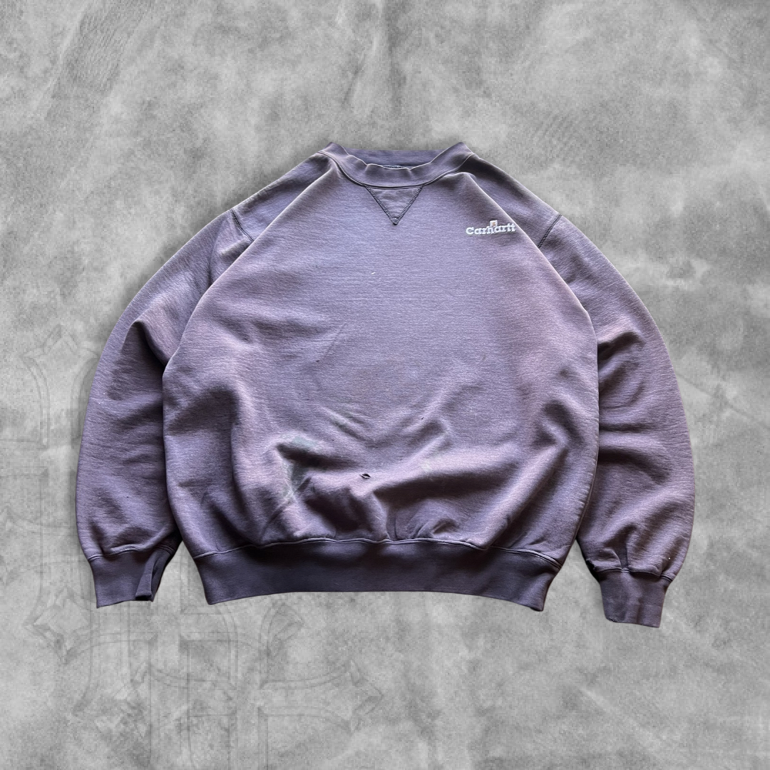 Faded Distressed Grape Carhartt Sweatshirt 1990s (L)