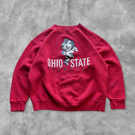 Cherry Red Ohio State Buckeyes Sweatshirt 1990s (M)
