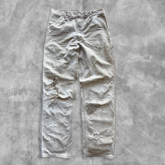 Faded Distressed Tan Carhartt Carpenter Pants 1990s (34x33)