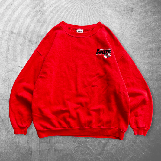 Red Kansas City Chiefs Sweatshirt 1990s (L)