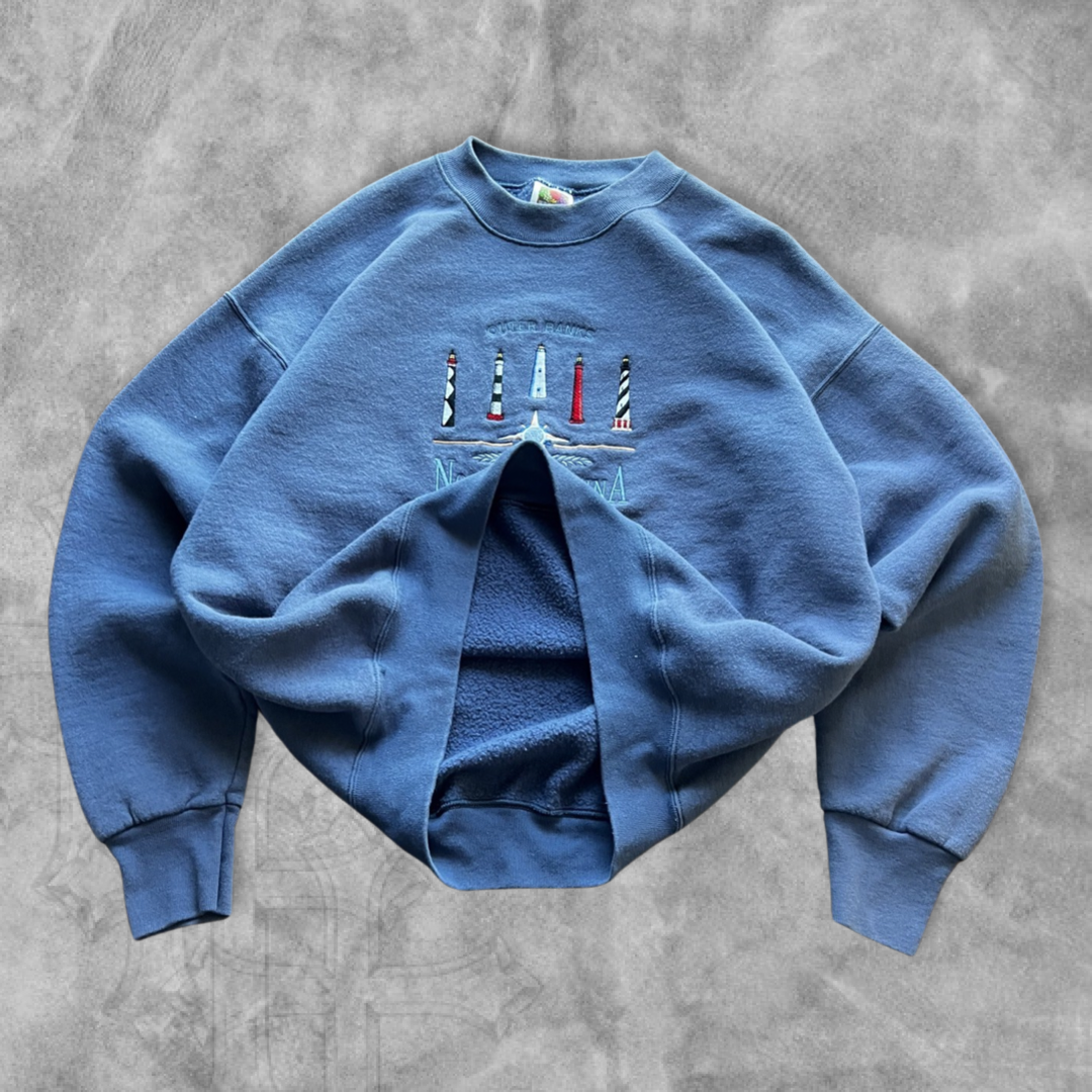 Navy Blue Outer Banks Sweatshirt 1990s (M)