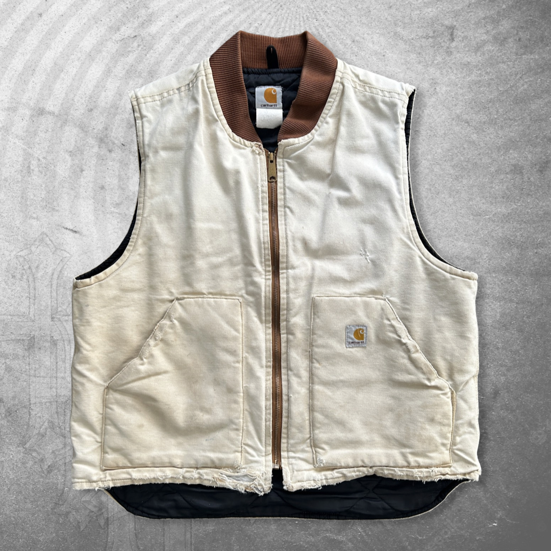 Faded Sandstone Carhartt Work Vest 1990s (L)