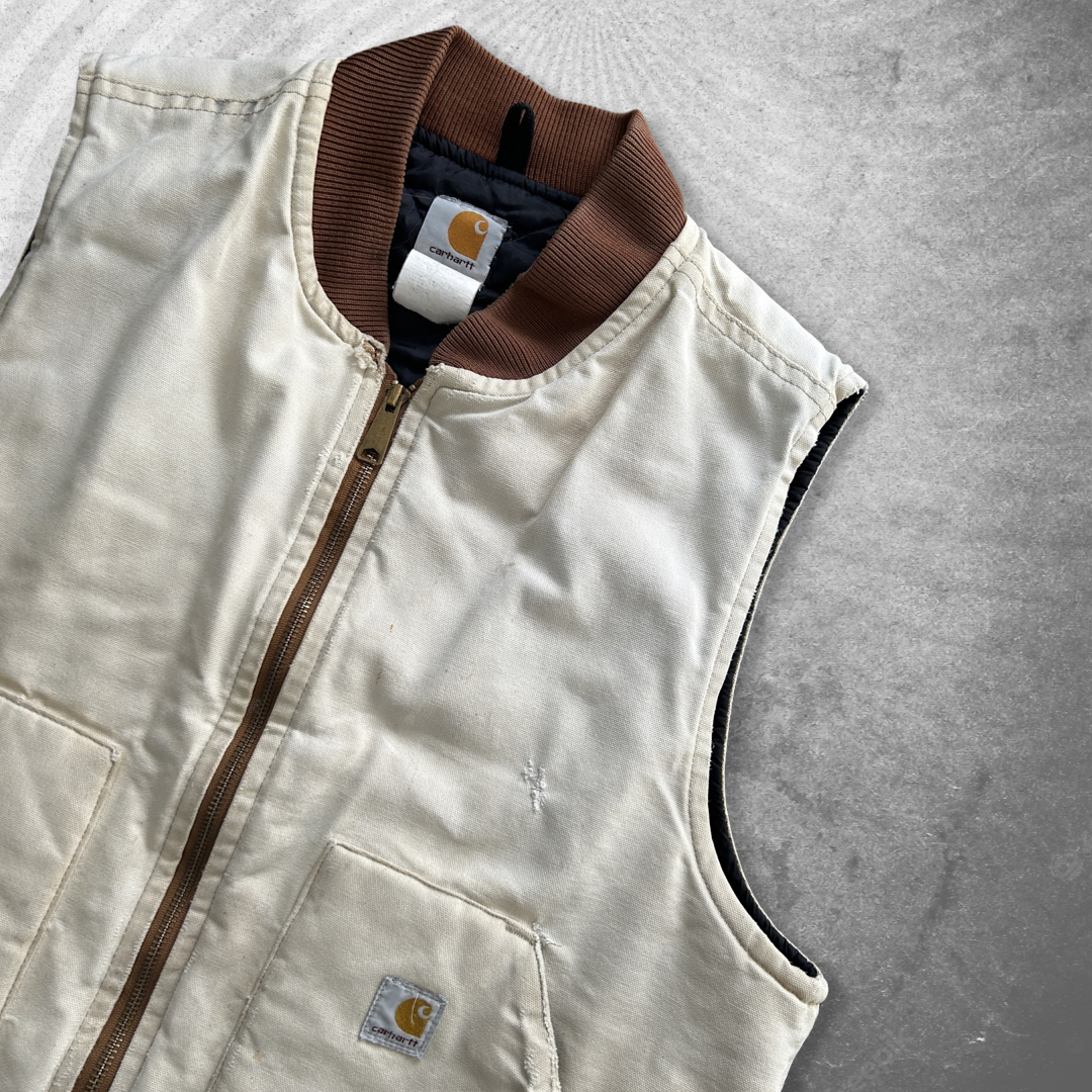 Faded Sandstone Carhartt Work Vest 1990s (L)