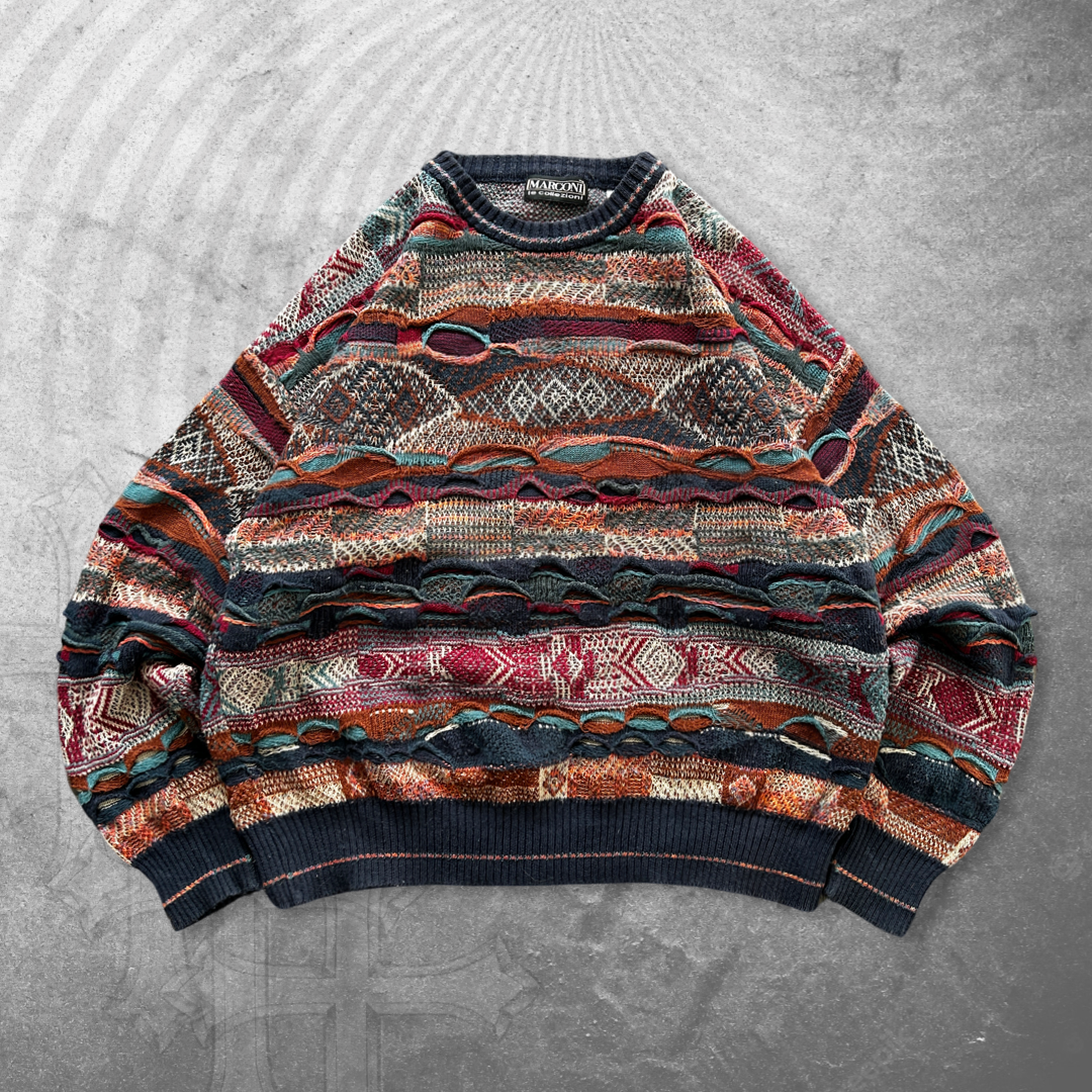 Boxy Multicolor Coogi Style Sweater 1990s (L)
