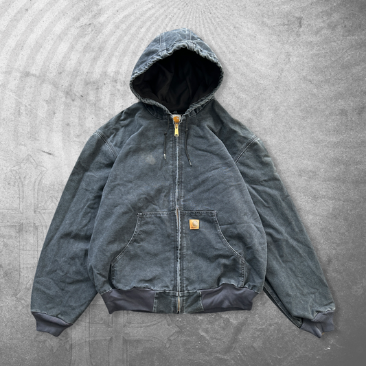 Black Carhartt Hooded Work Jacket 1990s (XL)