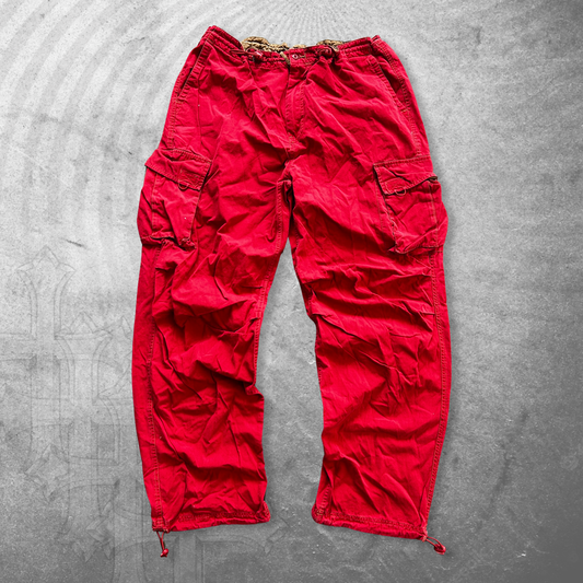 Red Tactical Cargo Pants 2000s (36x32)