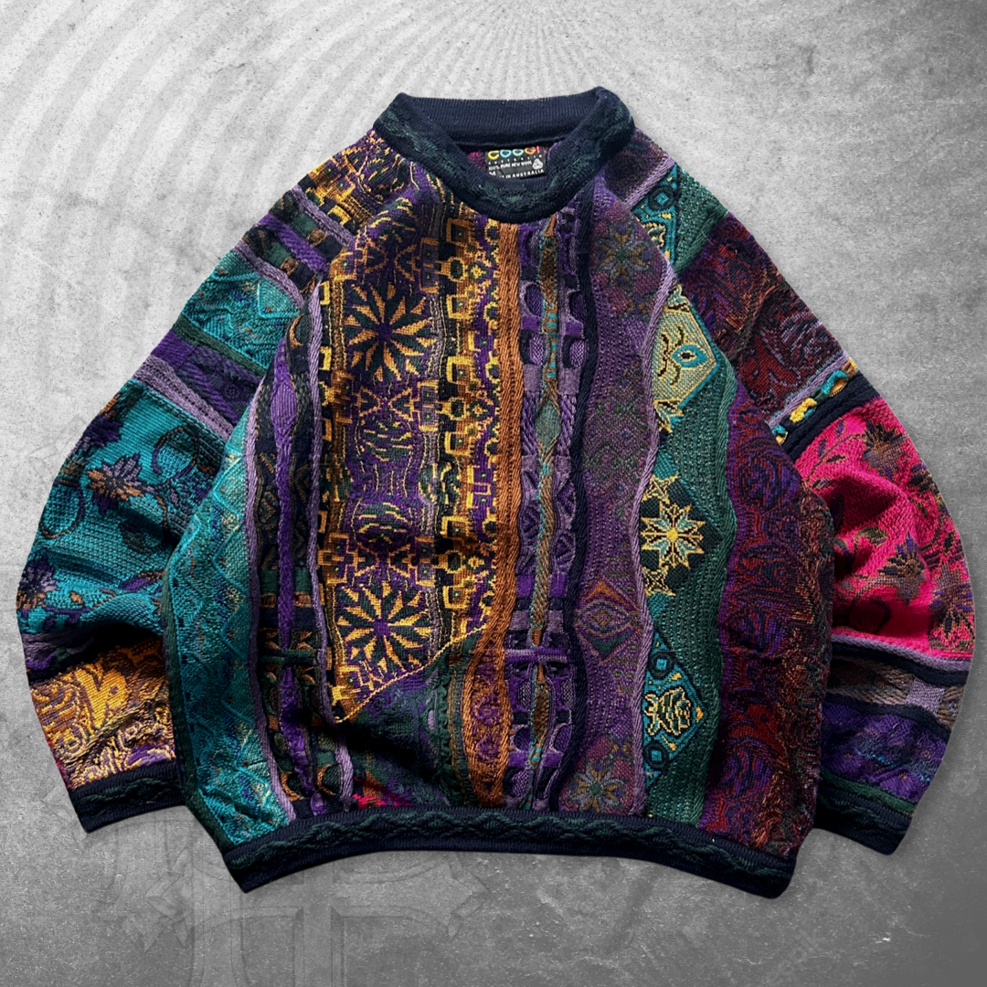Multicolor Coogi Floral Pattern Sweater 1990s (M/L)