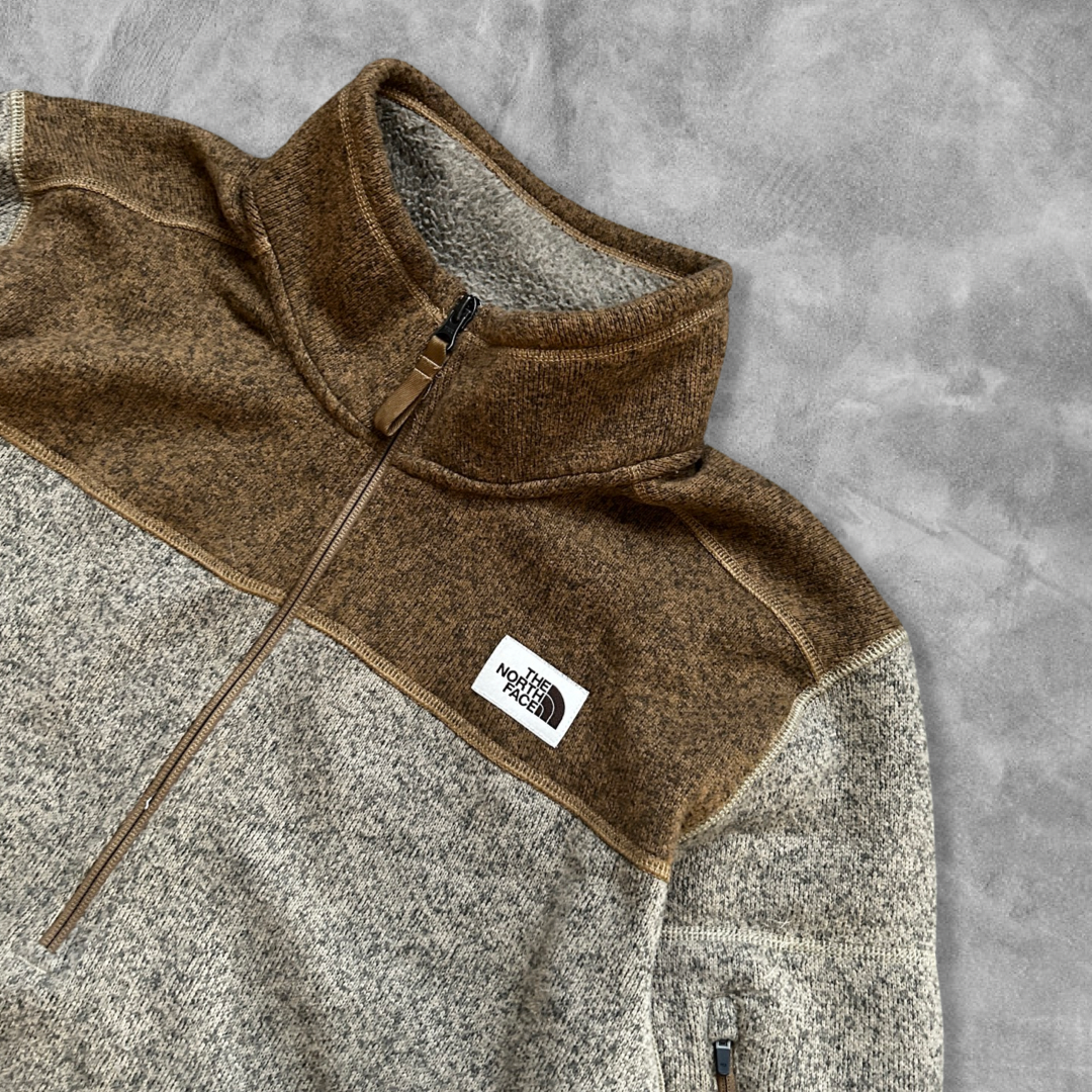 Brown North Face Quarter Zip Pullover 2000s (L)