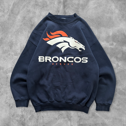 Navy Denver Broncos Sweatshirt 1990s (M)