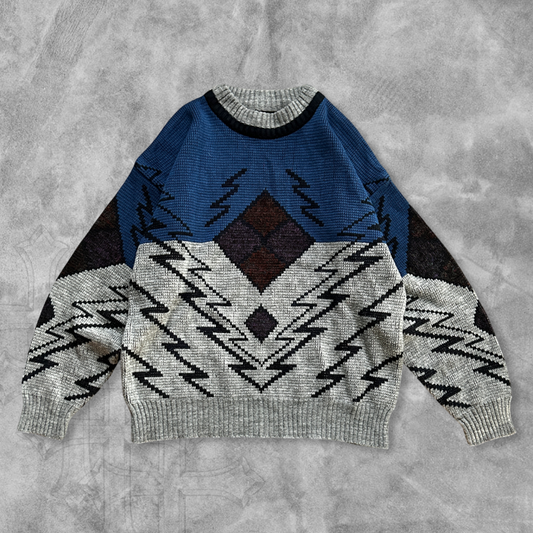 Multicolor Pattern Sweater 1990s (M)