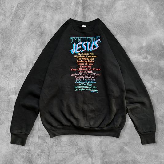 Black Think Jesus Sweatshirt 1990s (L)