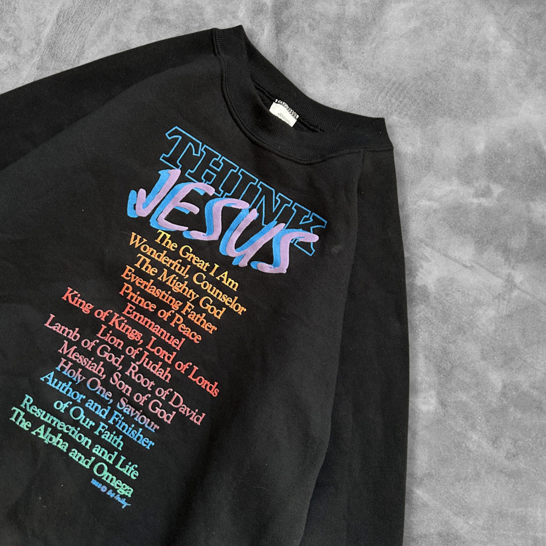 Black Think Jesus Sweatshirt 1990s (L)