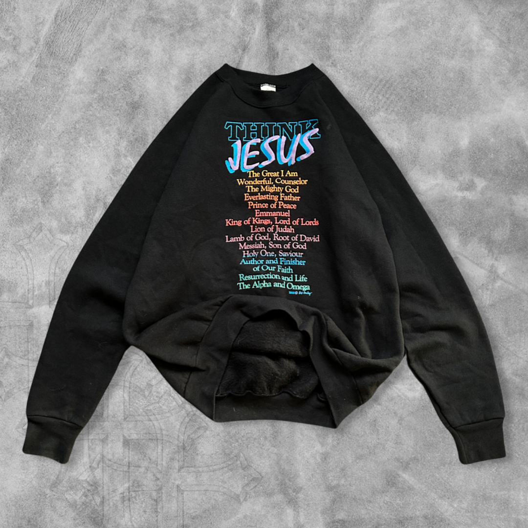 Black Think Jesus Sweatshirt 1990s (L)