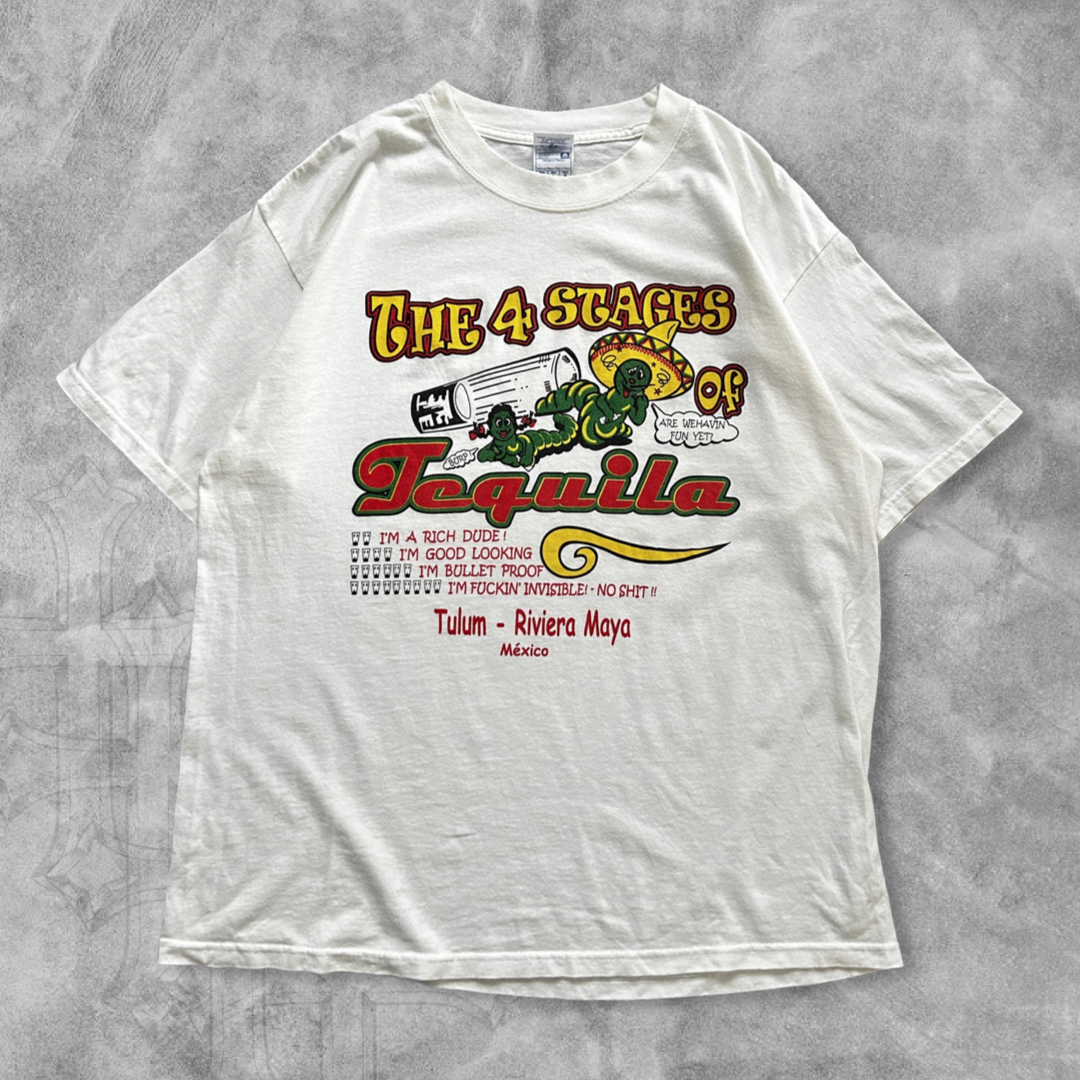 White 4 Stages Of Tequila Shirt 1990s (L)