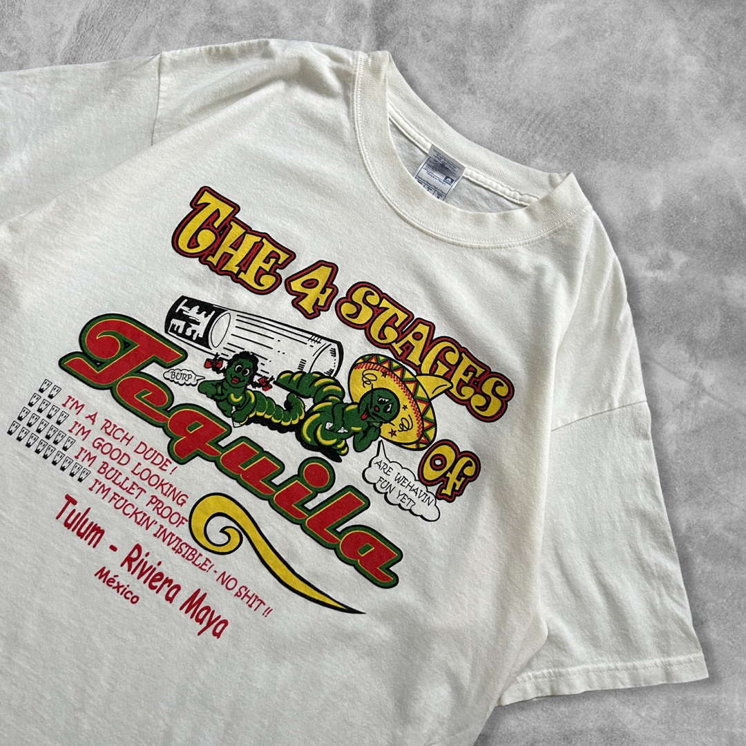 White 4 Stages Of Tequila Shirt 1990s (L)