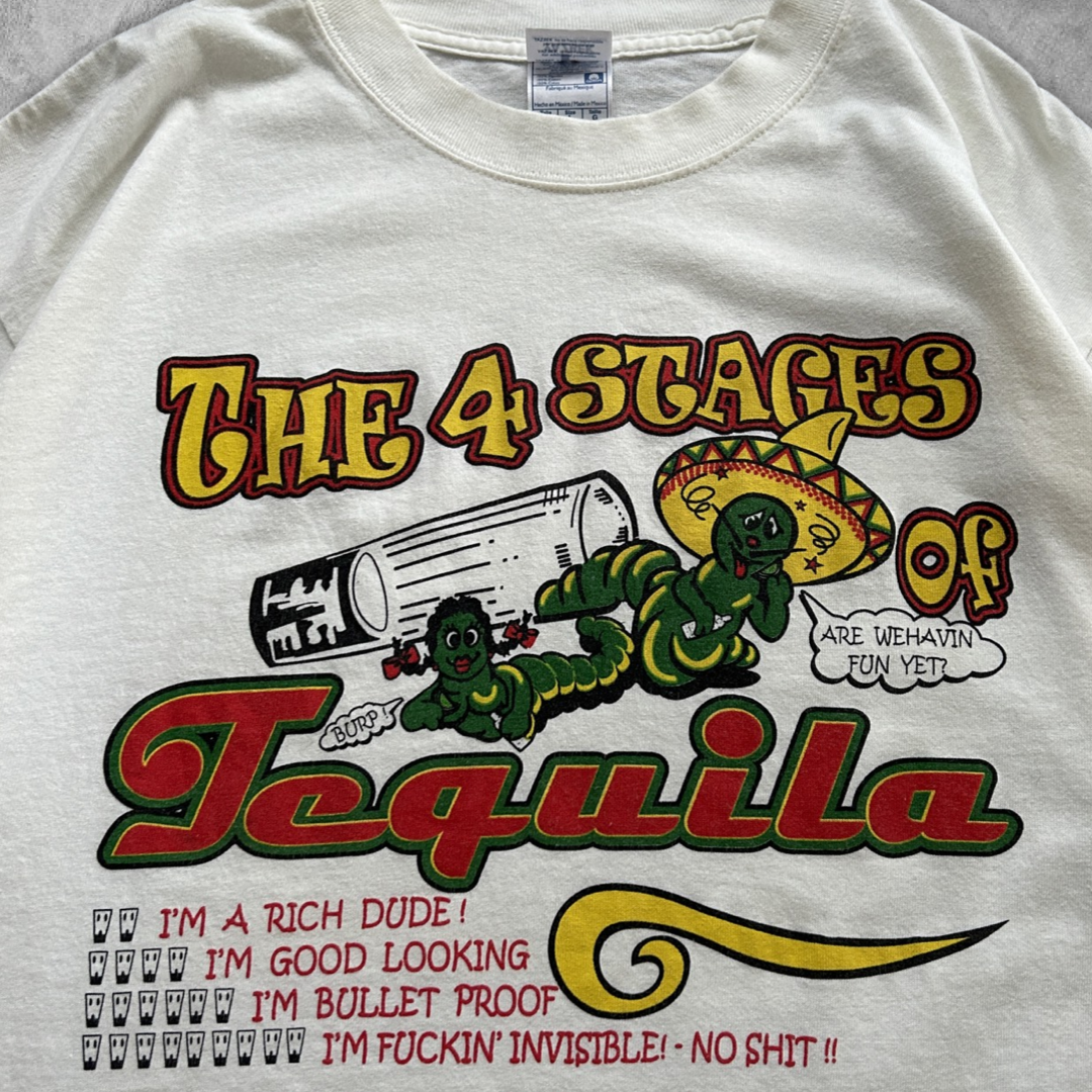 White 4 Stages Of Tequila Shirt 1990s (L)