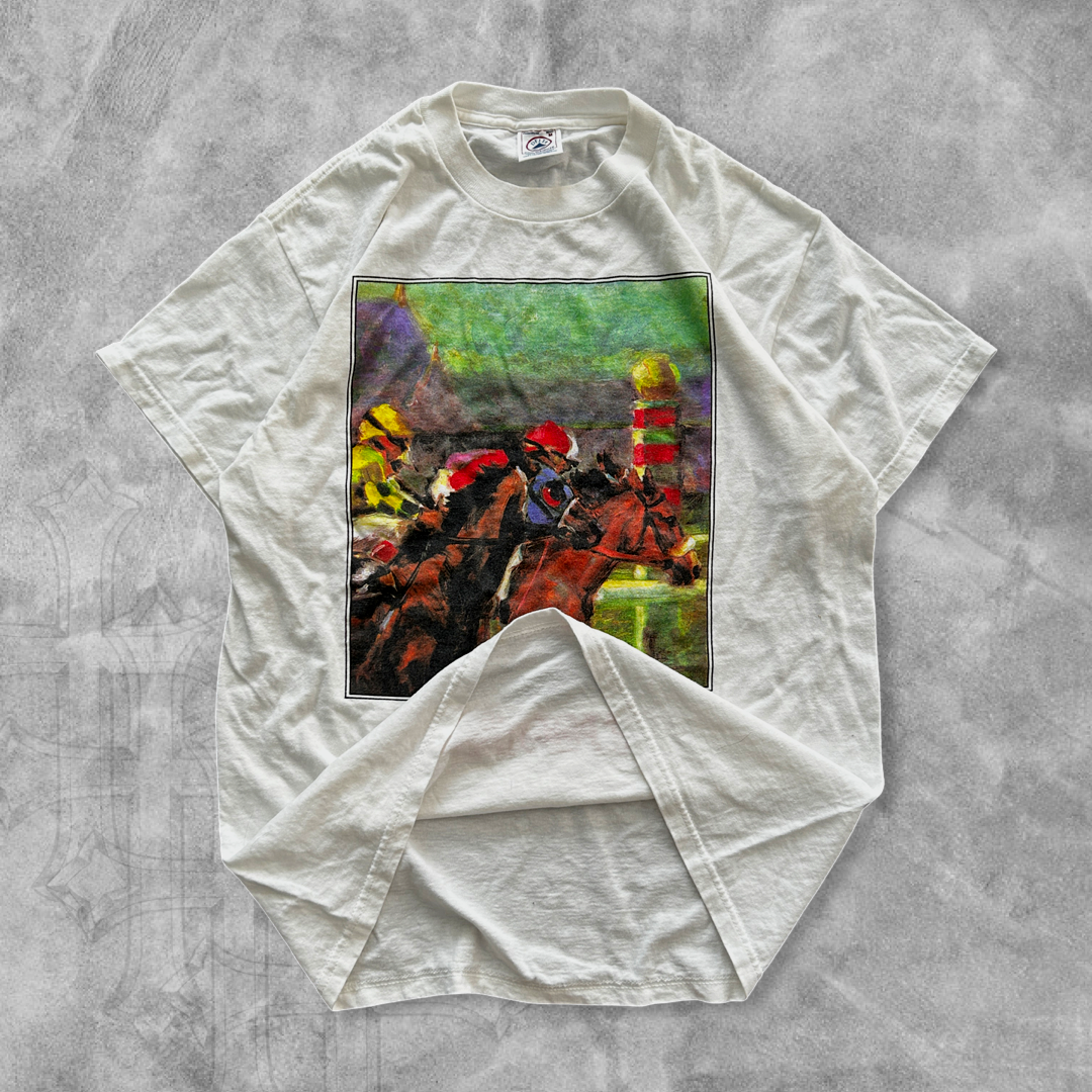 White Saratoga Horse Racing Shirt 1999 (M)