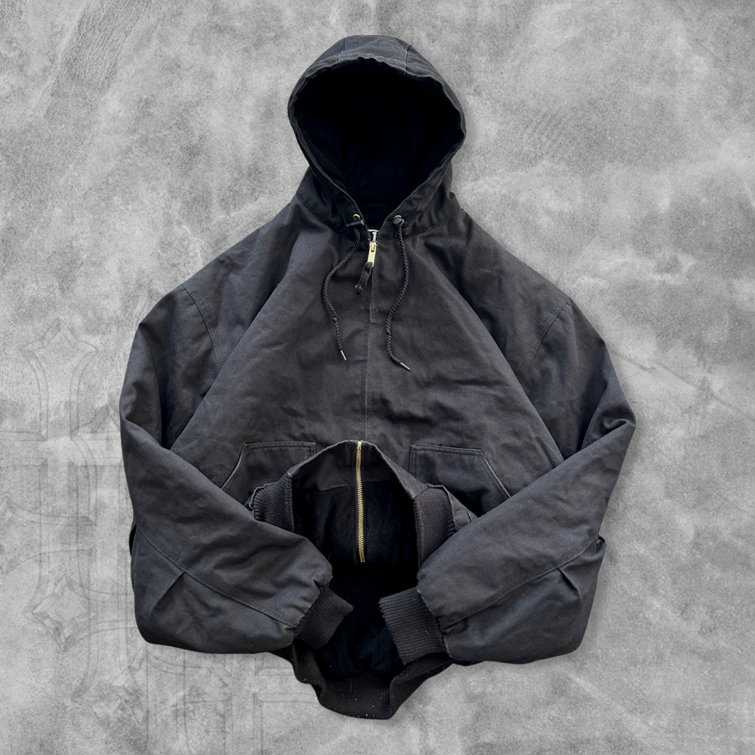 Black Hooded Work Jacket 1990s (XL)