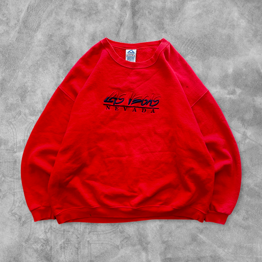 Red Las Vegas Sweatshirt 1990s (XXL)