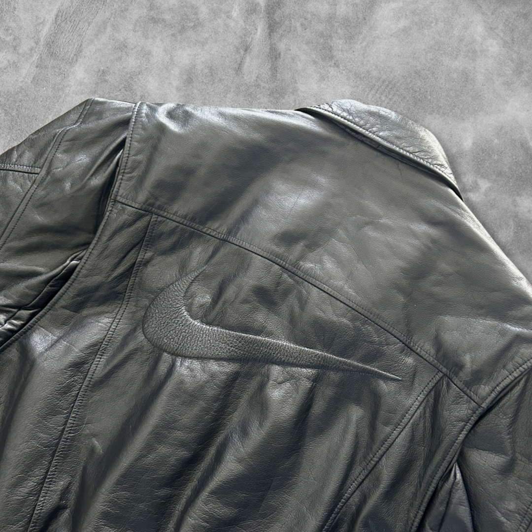 Black Nike Leather Jacket 1990s (XL) – Vain Society Black Nike Leather Jacket 1990s (XL) – Vain Society
