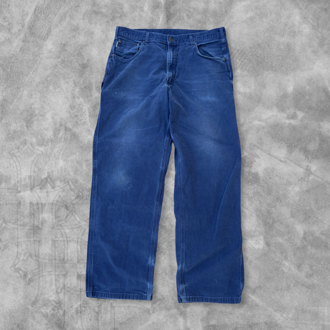 Faded Navy Blue Carhartt Carpenter Pants 2000s (36x32)