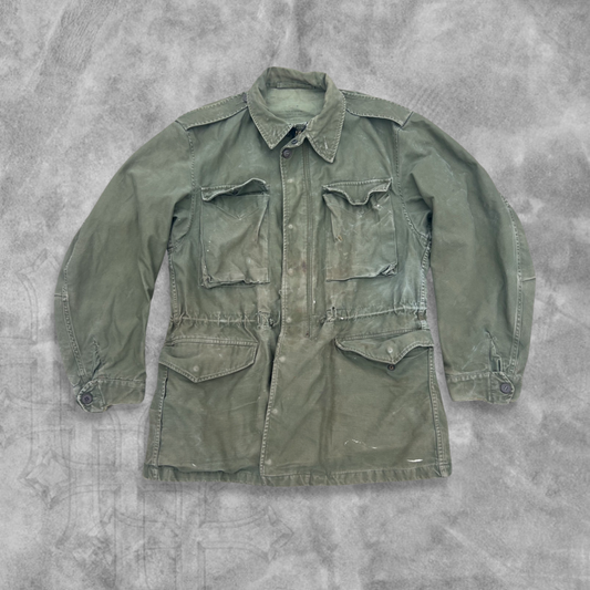 Faded Distressed Military Green Army Field Jacket 1951 (L)