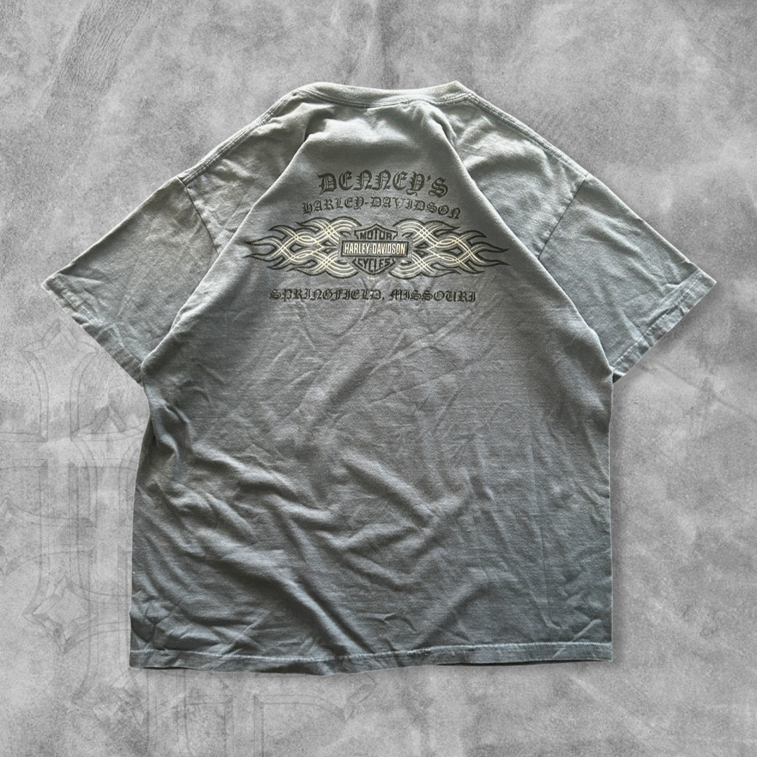 Light Navy Harley Logo Shirt 2000s (L)