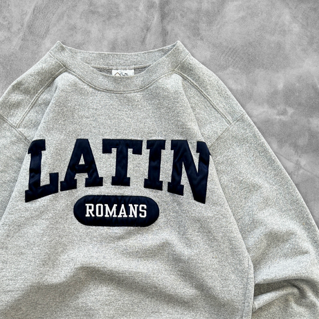 Grey Latin Romans Sweatshirt 1990s (S)