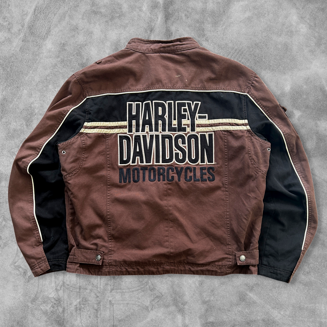 Chocolate Brown Harley Davidson Jacket 1990s (L)
