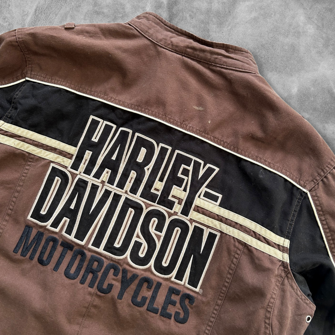 Chocolate Brown Harley Davidson Jacket 1990s (L)