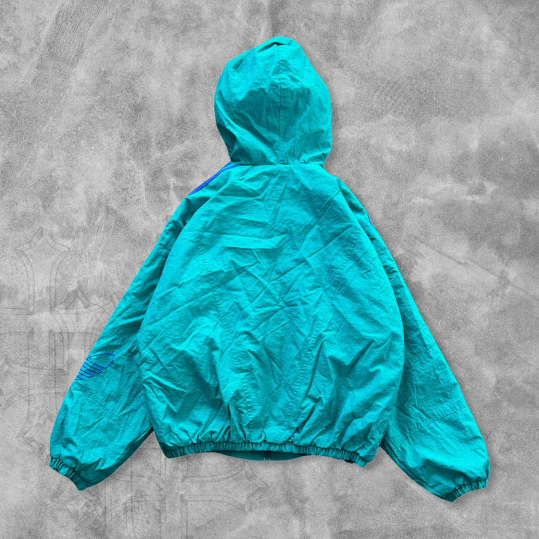 Teal Adidas Hooded Puffer Jacket 1990s (L)